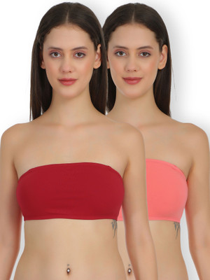 Selfcare Non Padded Strapless Full Coverage Tube Bra Women Bandeau/Tube Non Padded Bra(Multicolor)