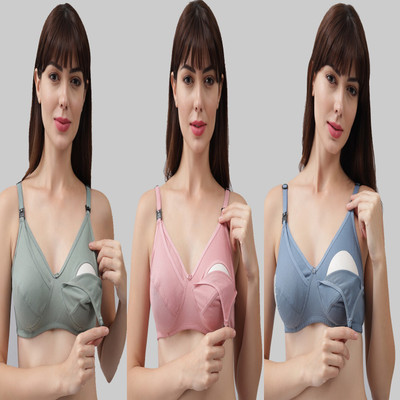 ROVERSOLE Women Maternity/Nursing Non Padded Bra(Multicolor)
