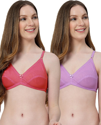 LILY anwahb Women Everyday Non Padded Bra(Maroon, Purple)