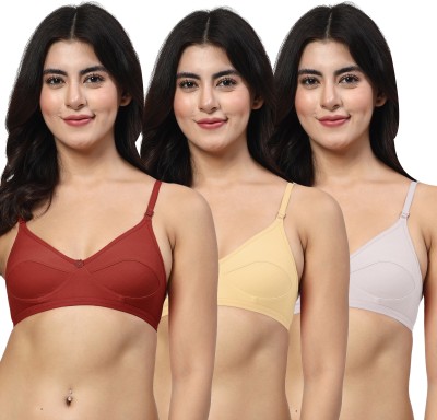 LILY anpas Women Everyday Non Padded Bra(Maroon, Beige, White)