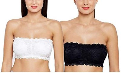 RGTRADERS Women Bandeau/Tube Lightly Padded Bra(White, Black)