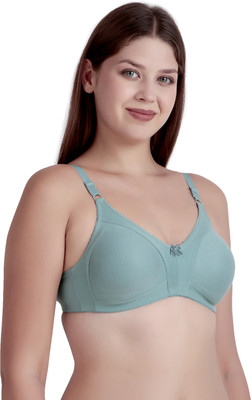 Piylu Comfortable Women Everyday Non Padded Bra(Green)