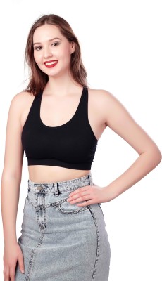 Headbutt Women Bralette Lightly Padded Bra(Black)