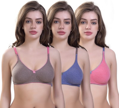 AKHIYAAN Women Full Coverage Non Padded Bra(Multicolor)