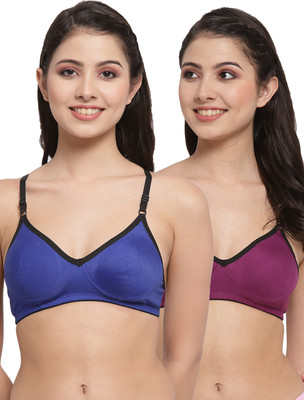 Docare M2Mino Women T-Shirt Non Padded Bra(Dark Blue, Purple)