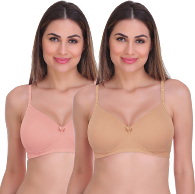 Featherline Seamless Heavily Padded Cotton Lycra Womens T-Shirt Bras - Rane Women Push-up Heavily Padded Bra(Multicolor)