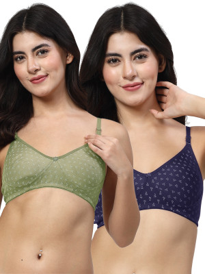 LILY Itida Women T-Shirt Non Padded Bra(Green, Blue)