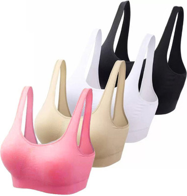 JOLBEL Women Sports Non Padded Bra(Multicolor)