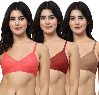 LILY anpas Women Everyday Non Padded Bra(Red, Maroon, Brown)