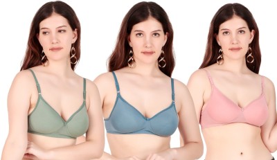 Fitli Women Padded Bra Pack Off 3 Women Push-up Lightly Padded Bra(Multicolor)