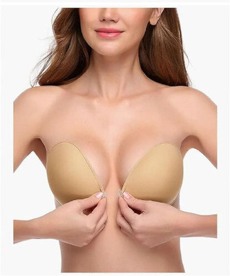 Jeevesho BEIGE_ROUND_SHAPE_BRA_32 Women Stick-on Lightly Padded Bra(Beige, Gold)