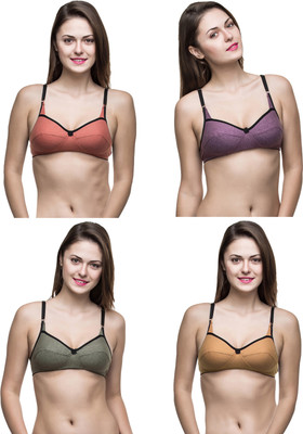Docare 5Star Women Everyday Non Padded Bra(Red, Purple, Brown, Green)