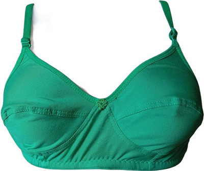 Salasar Enterprises Women’s Everyday Non-Padded Satin Medium Coverage Wirefree Bra Women Everyday Non Padded Bra(Green)