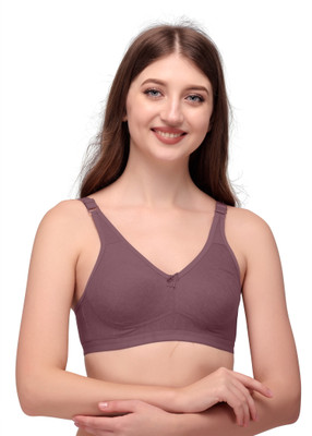 exotica lingire Double Layered Non Wired Full Coverage Minimiser Bra Women T-Shirt Non Padded Bra(Purple)