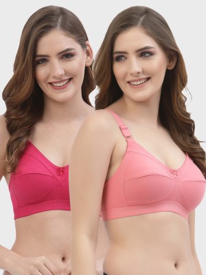 Floret Full Coverage Seamed-Cup T-Shirt Bras Women T-Shirt Non Padded Bra(Pink, Pink)