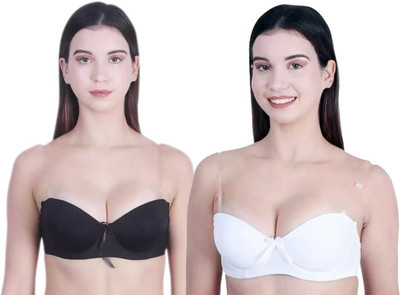 ATTIRE OUTFIT Women Balconette Lightly Padded Bra(Black, White)