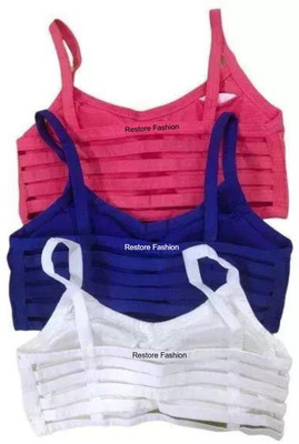 Restore Fashion 071 Women Bralette Lightly Padded Bra(Pink, Blue, White)