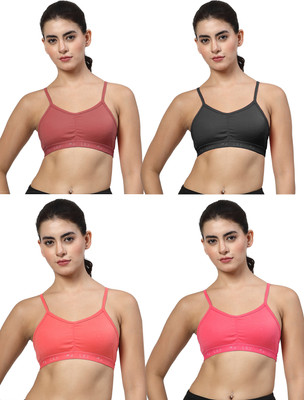 LILY stropsyliad Women Everyday Non Padded Bra(Maroon, Black, Pink, Pink)