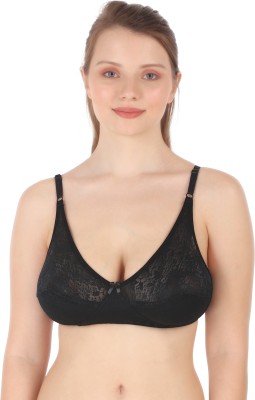 Joomie Joomie Bridal Non Padded Seamed Wirefree Bra Women Full Coverage Non Padded Bra(Black)