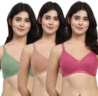 LILY ithsirdMino Women T-Shirt Non Padded Bra(Purple, Gold, Green)