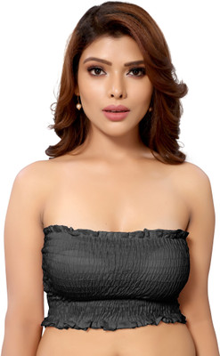 LeyLuko Bandeau or tube Bra Women Bralette Lightly Padded Bra(Black)