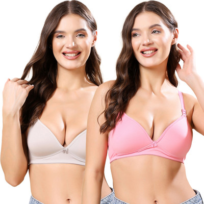 London Hills London Hills Padded bra for women Pack of 2 Women Everyday Lightly Padded Bra(Pink, Grey)