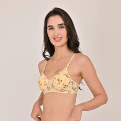 ab fashion Trendy Yellow Floral Printed Everyday Bra for Women Women Push-up Lightly Padded Bra(Yellow)