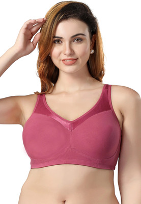 CLOUD SOFT CS06 Full Support Minimizer Cotton Bra for Women Non-Padded,Full Coverage Women Minimizer Non Padded Bra(Maroon)
