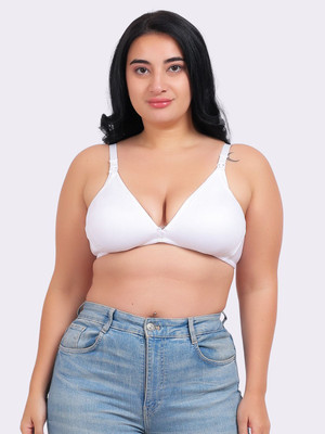 Fabme Women Maternity/Nursing Non Padded Bra(White)
