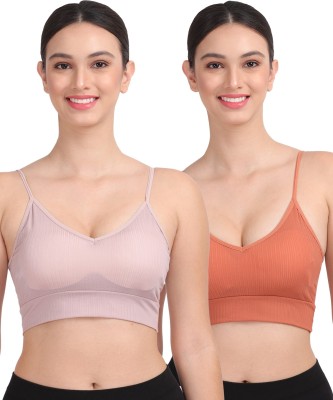 AMOUR SECRET Women Cami Bra Lightly Padded Bra(Purple, Orange)