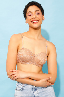 Clovia Women Balconette Lightly Padded Bra(Beige)