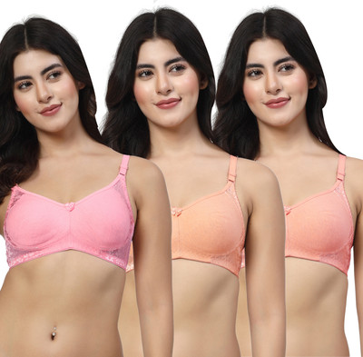 LILY inimad Women Everyday Non Padded Bra(Pink, Orange, Pink)