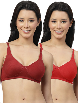 Shyam Sons FLAIR Double Layered 0636 Women T-Shirt Non Padded Bra(Maroon, Red)