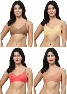 LILY anpas Women Everyday Non Padded Bra(Beige, Beige, Red, Brown)