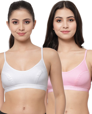 COLLEGE GIRL SB08 Women Sports Non Padded Bra(White, Pink)