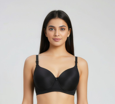 Lingerie Park Women Everyday Light Padded Bra Women Everyday Lightly Padded Bra(Black)