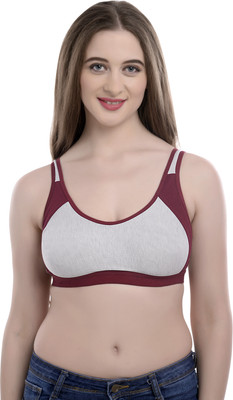 SHANPIK Women Sports Non Padded Bra(Maroon)