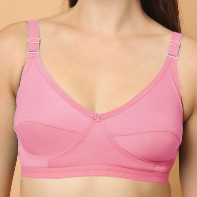 YESJUDAN Daily Use Comfort Cotton Full Cup Non-Padded Wired/Non-Wired Casual Woman Bra Women Balconette Lightly Padded Bra(Pink)