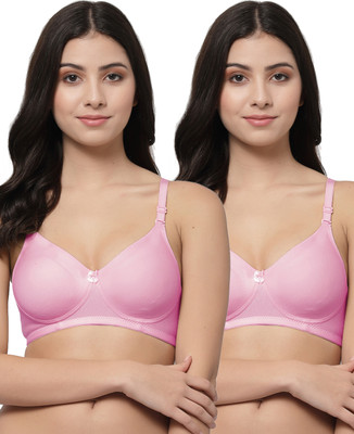 COLLEGE GIRL Detachable Strap Women T-Shirt Lightly Padded Bra(Pink)