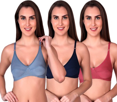 CURVZEX disha Women Push-up Non Padded Bra(Pink, Dark Blue, Light Blue)