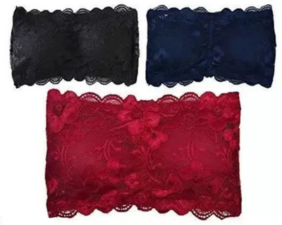Shree alakh impex Tube Bra Women Bandeau/Tube Lightly Padded Bra(Black, Blue, Maroon)