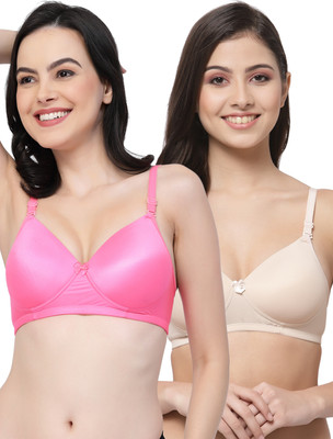 COLLEGE GIRL Hellopad ComboPO2 Women Everyday Lightly Padded Bra(Pink, Beige)