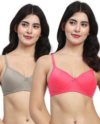 LILY maofcigamMino Women Everyday Heavily Padded Bra(Red, Grey)