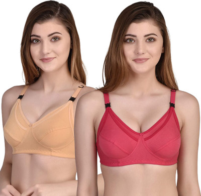 Zatanna Women's Cotton Non-Padded Non-Wired Maternity Bra - Cup Size::C Women Maternity/Nursing Non Padded Bra(Gold)
