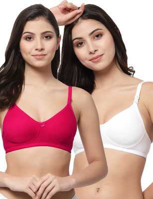 COLLEGE GIRL CG1301 Women T-Shirt Non Padded Bra(Pink, White)