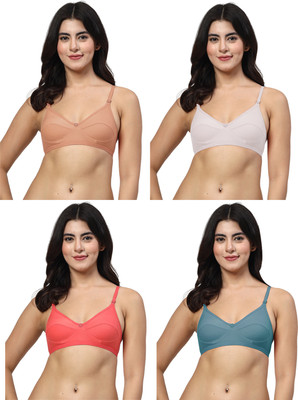 LILY anpas Women Everyday Non Padded Bra(White, Brown, Blue, Red)