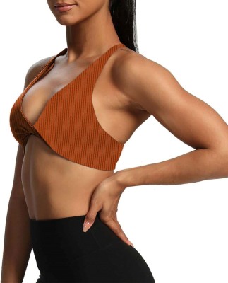 jovo Women Bandeau/Tube Non Padded Bra(Orange)