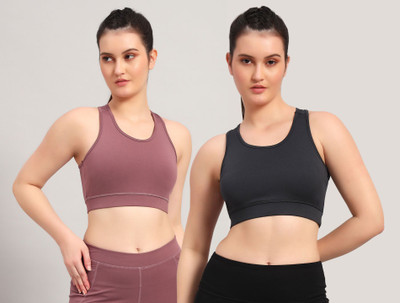 BEING RUNNER Women Sports Non Padded Bra(Pink, Grey)