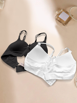 NAGARVEL CREATION I/309-BLK/WHT-P02-34 Women Push-up Lightly Padded Bra(White)