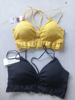 DARKVELLY Women T-Shirt Lightly Padded Bra(Yellow, Black)